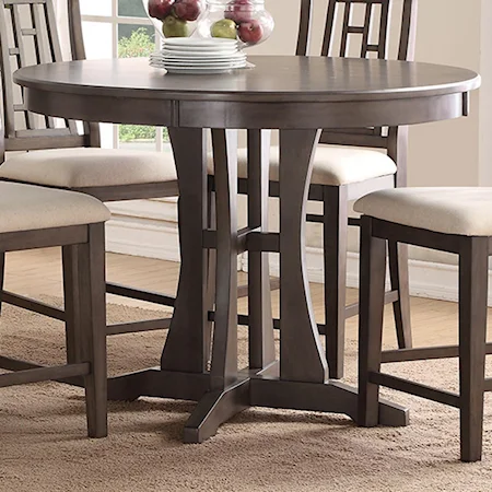 48-Inch Round Counter Dining Table with Pedestal Base